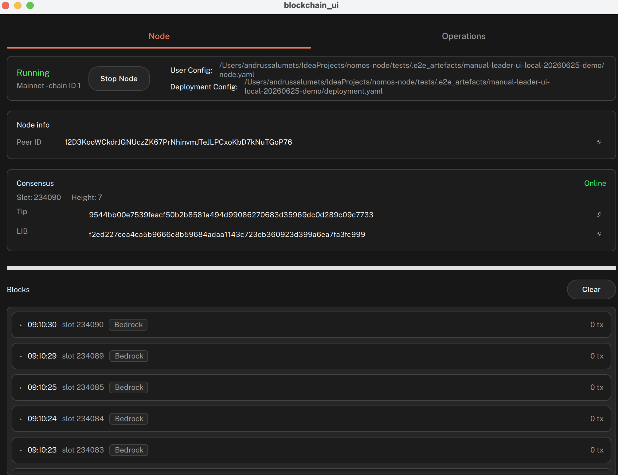 Running node