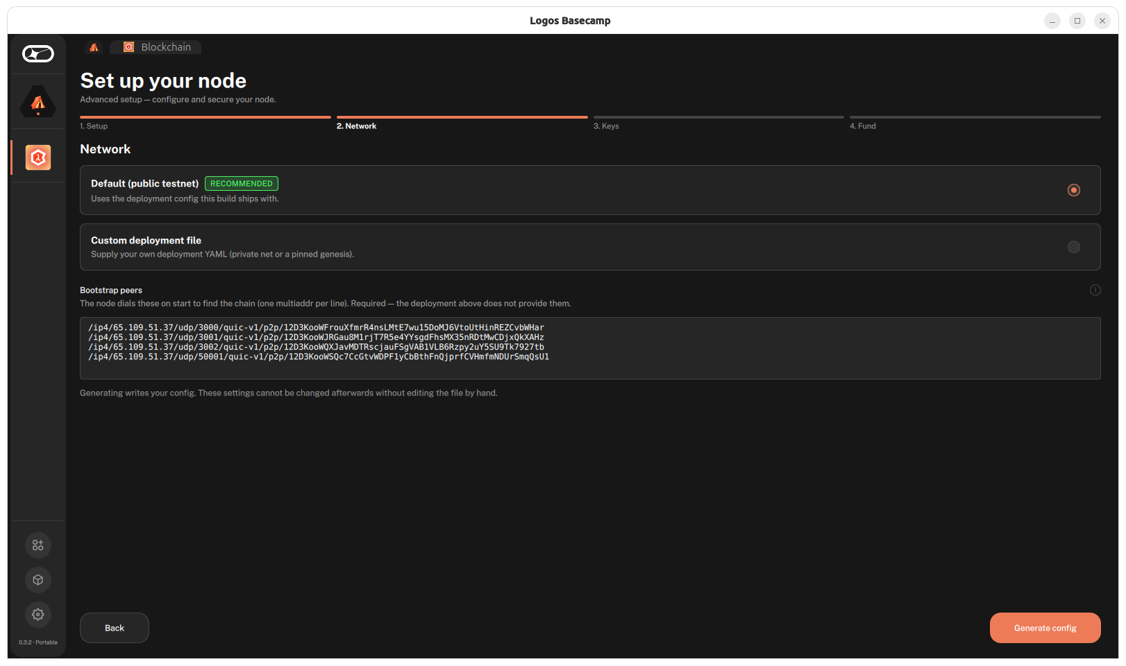 Set up your node's network settings