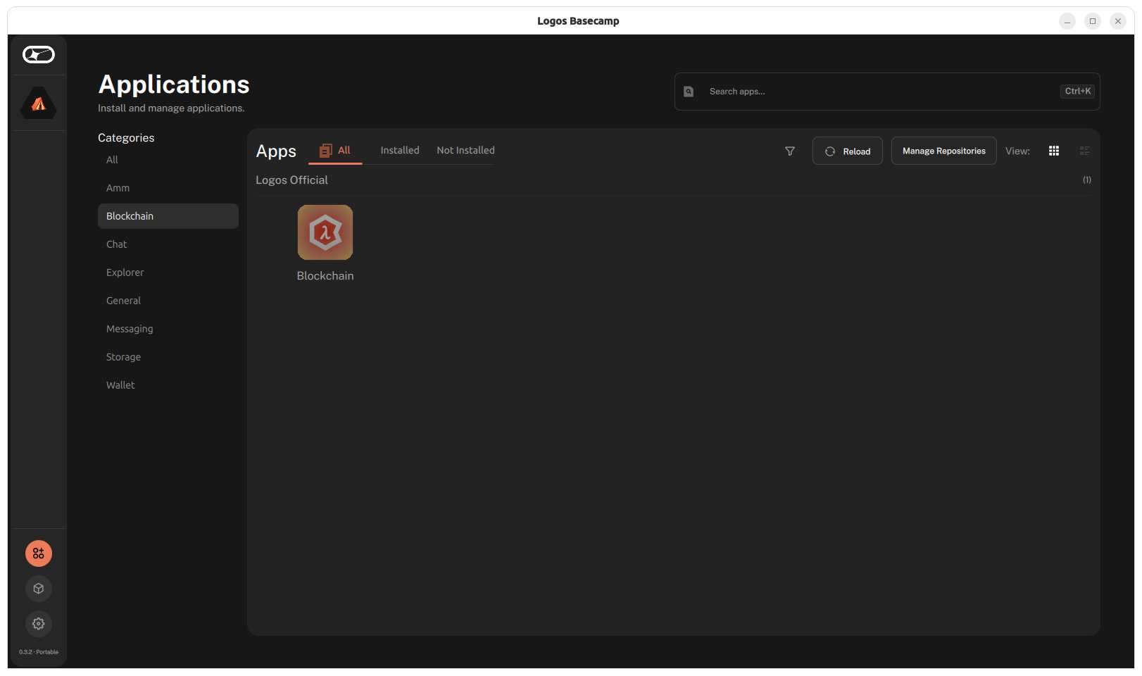 Blockchain node application